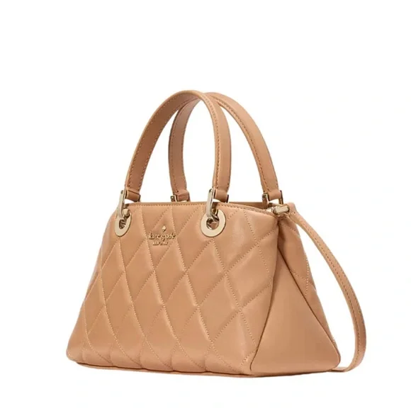 Kate Spade Camel Quilted Satchel and matching wallet - Picture 2 of 5